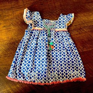 Matilda Jane Blue/White Quatrefoil print tunic sz 8,will fit size 6/7 as dress